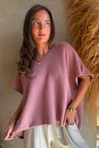 Conrad Cap Sleeve Tank Dark Dusky Rose